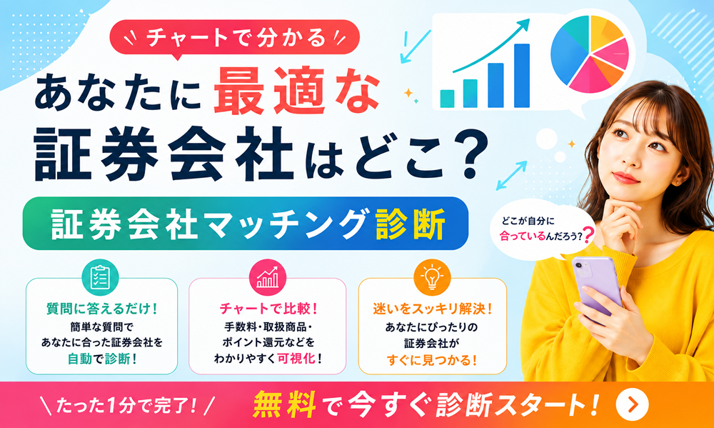 【チャートで分かる】あなたに最適な証券会社はどこ？証券会社マッチング診断
