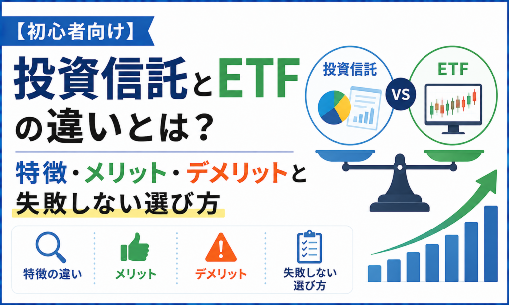 投資信託とETFの違いとは？特徴・メリット・デメリットと失敗しない選び方