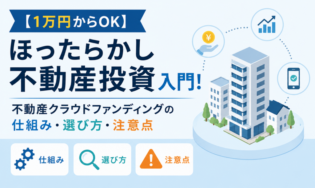 【1万円からOK】ほったらかし不動産投資入門！不動産クラウドファンディングの仕組み・選び方・注意点