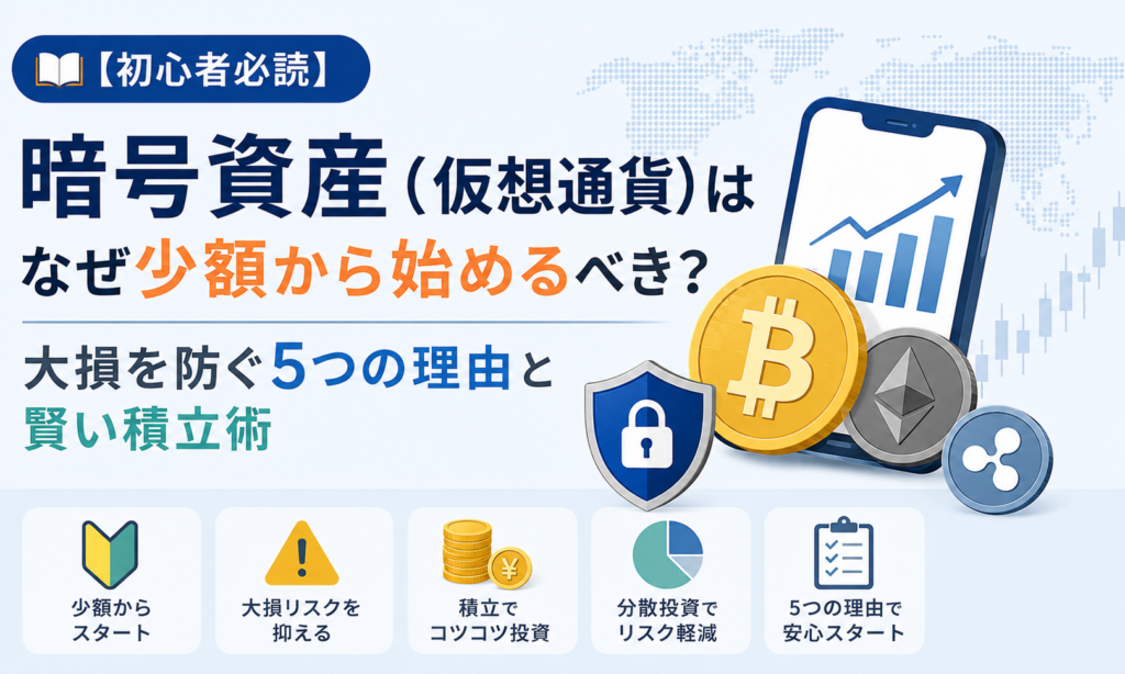 【初心者必読】暗号資産（仮想通貨）はなぜ少額から始めるべき？大損を防ぐ5つの理由と賢い積立術